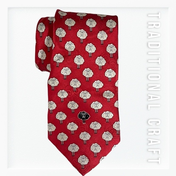 Vintage Traditional Craft Silk Black Sheep Tie - Picture 1 of 10